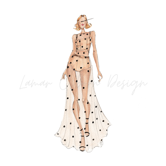 Dior Polka Dots, Fashion Illustration Print