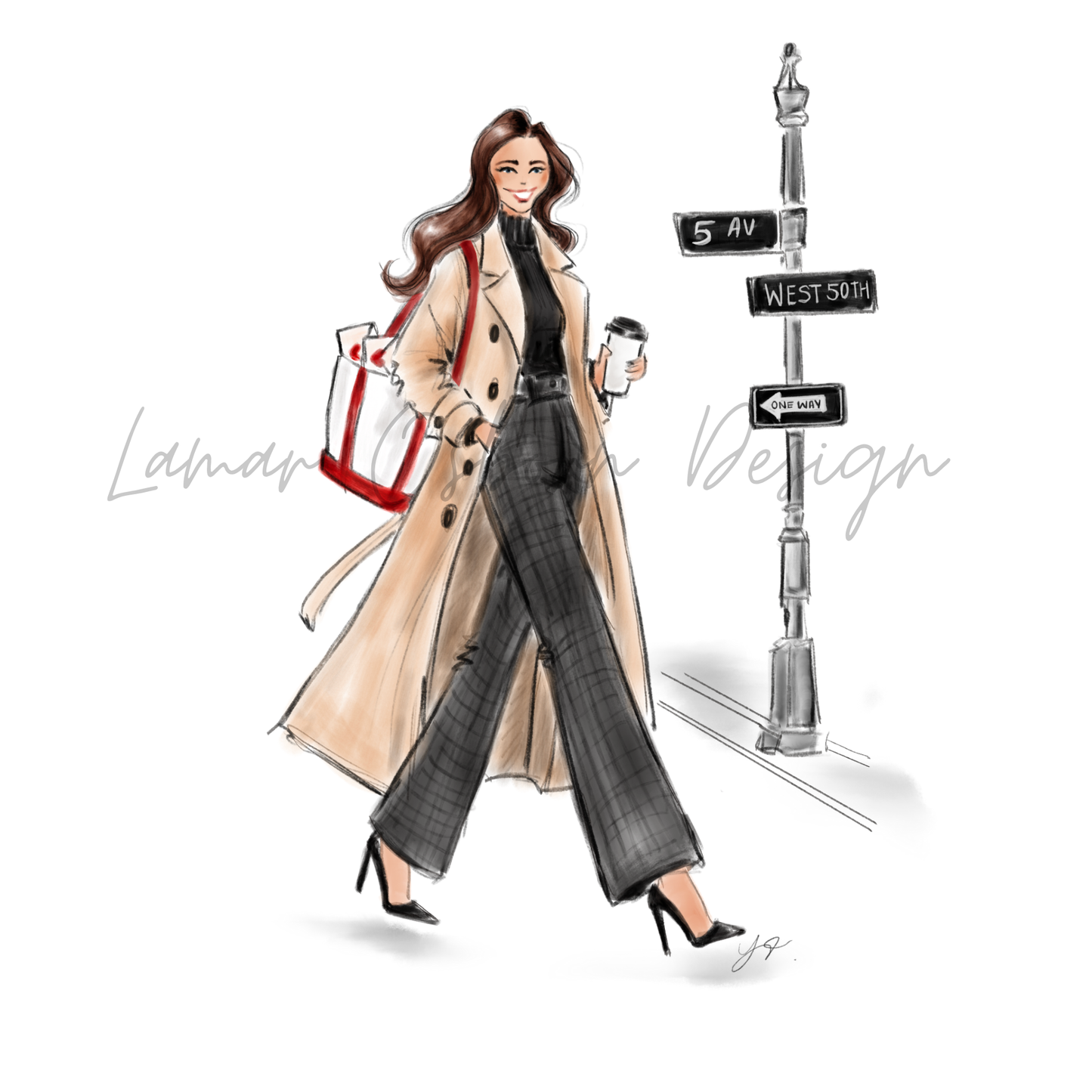 New York Street Style, Fashion Illustration Print