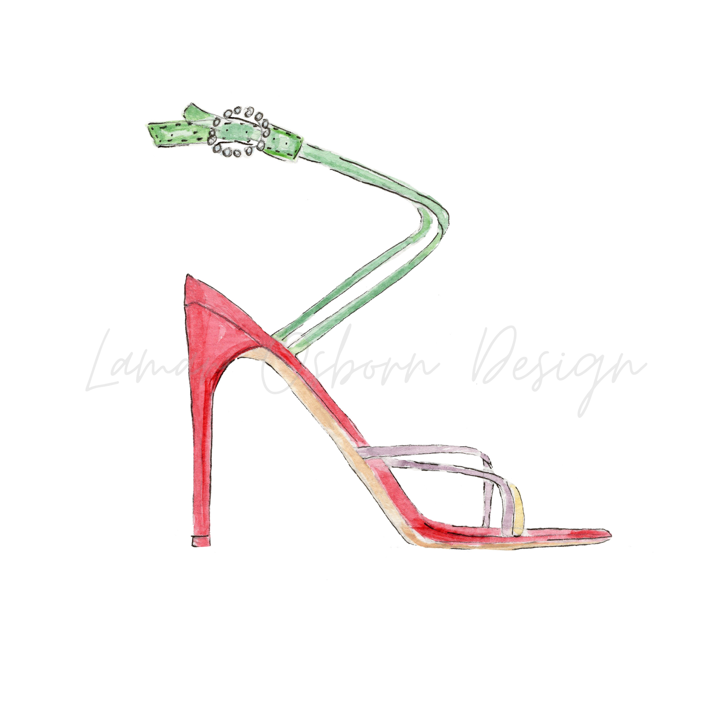 Designer Heels, Fashion Illustration Print