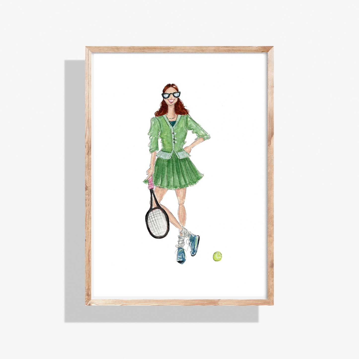 Tennis Girl, Fashion Illustration Print