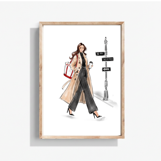 New York Street Style, Fashion Illustration Print