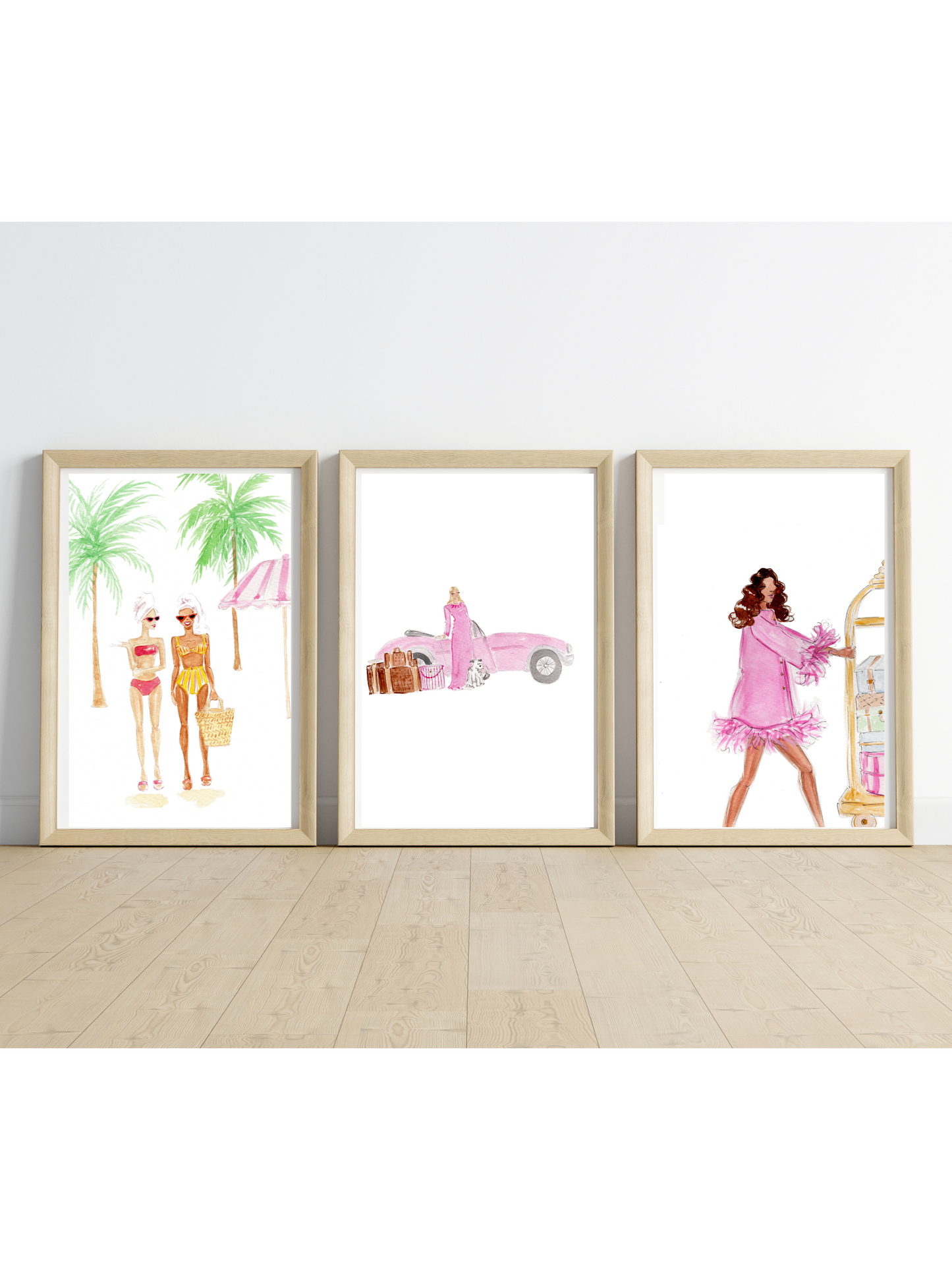 Hotel Chic Fashion Illustration Print l Pink Wall Art