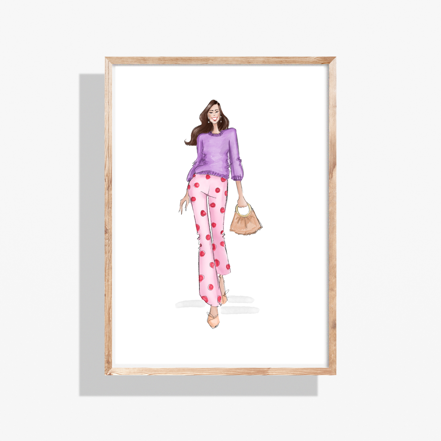 Pink Polka Dots l Fashion Illustration Print