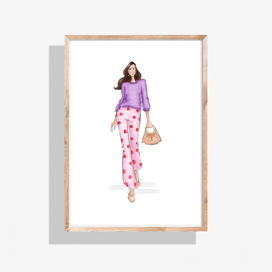 Pink Polka Dots l Fashion Illustration Print
